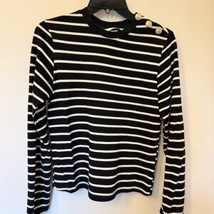 H&M Black and White Striped Top